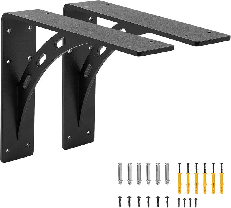 Firmetal حامل رف ثقيل 12"x10"x2.5"، أقصى تحميل 1100 رطل، دعم معدني سبائك ممتاز (مجموعة من 2) - دعم سطح العمل - (12 بوصة x 10 بوصة) - Image 1